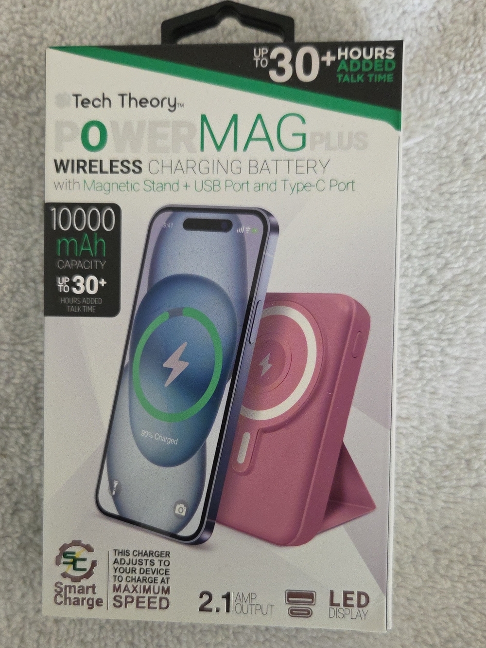 Theory PowerMag Plus Wireless Charging Battery Pack — Pink